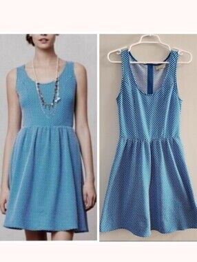 Anthropologie Maeve Textured Caldera Polka Dot fit-and-flare Dress